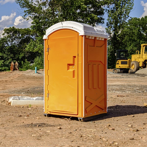 how often are the portable restrooms cleaned and serviced during a rental period in Vinland WI